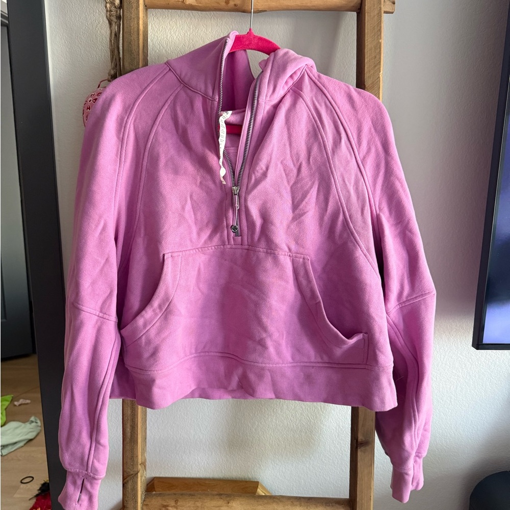 Lululemon Cropped Scuba Zip Hoodie in Dahlia Mauve - Size M/L